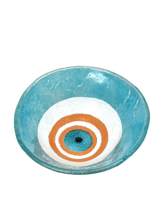 Platou Decorativ Sticlă Handcrafted Calista Ochi Albastru 13cm