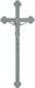 Кръст За Паметник Луци Лит Пресован Алуминий Цвят Никел Матиран Размер 20х12 См