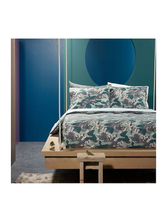 Camu W1 9307014 Sheets Set 4pcs Verde Bassetti King Size 175x200cm 100% Cotton