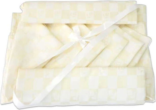 Set Tischdecken Essens Gelbe Jacquard 12 Personen 160x280
