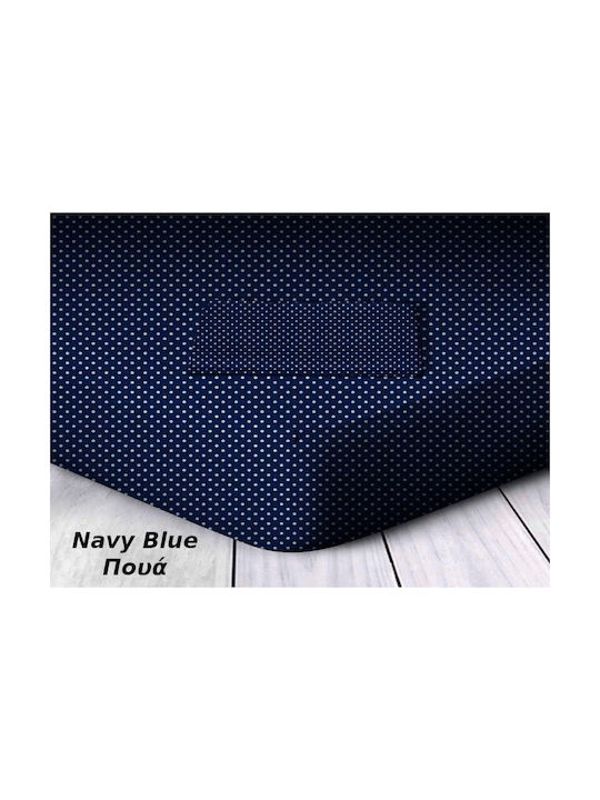 Set Navy Blue Polka Dot Cotton Pillowcases Carnation 2 Pieces 50x70