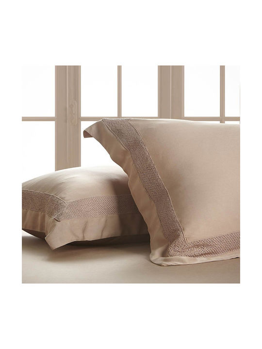 Hauz Bamboo Collection Oxford Monochrome Kissenbezüge 52x92+20+6x3 Dusty Rosa