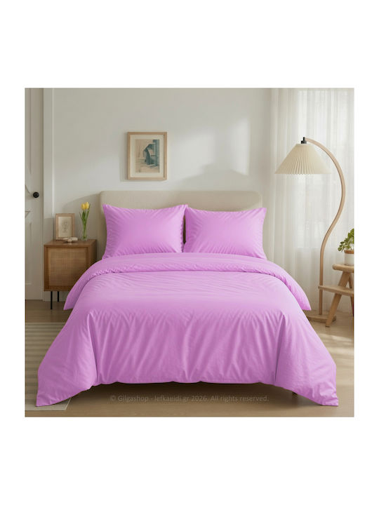 Casa Colori Duvet Cover Single 100% Cotton 160x240 Lilac