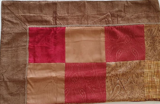 Kalogirou Home Armchair Throw 140x220cm Burgundy-Beige Burgundy-Beige