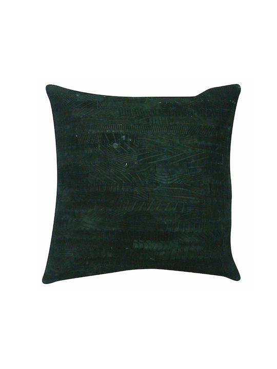Jgs S.a Διακοσμητική Μαξιλαροθήκη Patent Leather Cushion-009 Μαύρο Suede 40x40cm