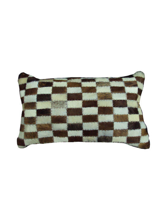 Jgs S.a Διακοσμητική Μαξιλαροθήκη Kb-105 Cushion-035-b Καφέ Μπεζ Βακέτα 30x50cm