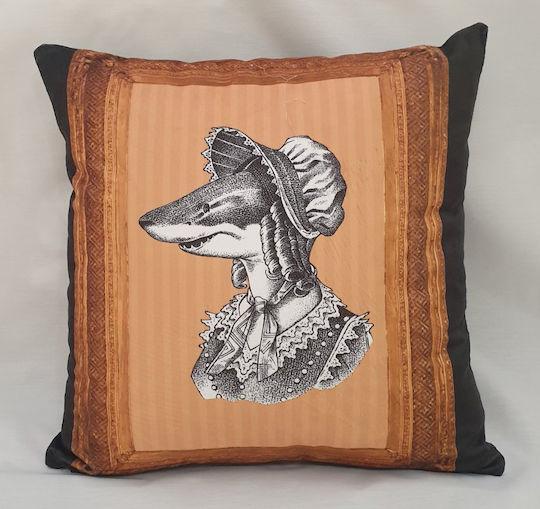 Velvet Decorative Pillow Case 45x45 Mrs Shark 45 x 45