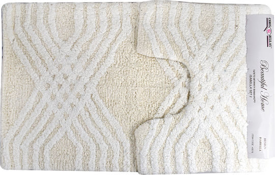 Covoare De Baie Din Bumbac Isabella Set 2 Bucăți Ecru 50x80cm & 50x40cm