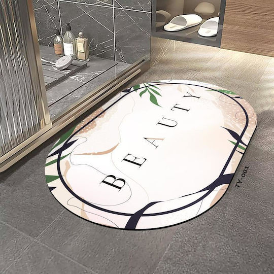 Badematte Antirutsch 40x60cm Oval Beauty Ecru
