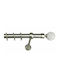 Metallic Curtain Pole Fs Home A03 Ø25mm Matte Nickel Crystal Second Rail 140 cm