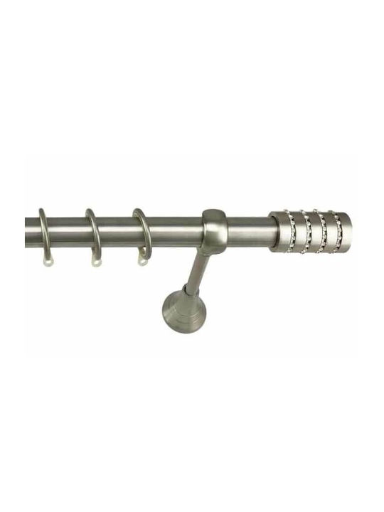Metallisches Vorhangstangen Fs Home A02 Φ25mm Mattes Nickel Strass Einzeln 340 cm