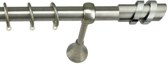 Metallisches Vorhangstangen Fs Home A04 Φ25mm Matt Nikel Chrom Einzeln 120 cm