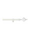 Extendable Metallic Curtain Pole Flower Single Diameter 9mm Length 60-120cm White/Gold 60/120cm