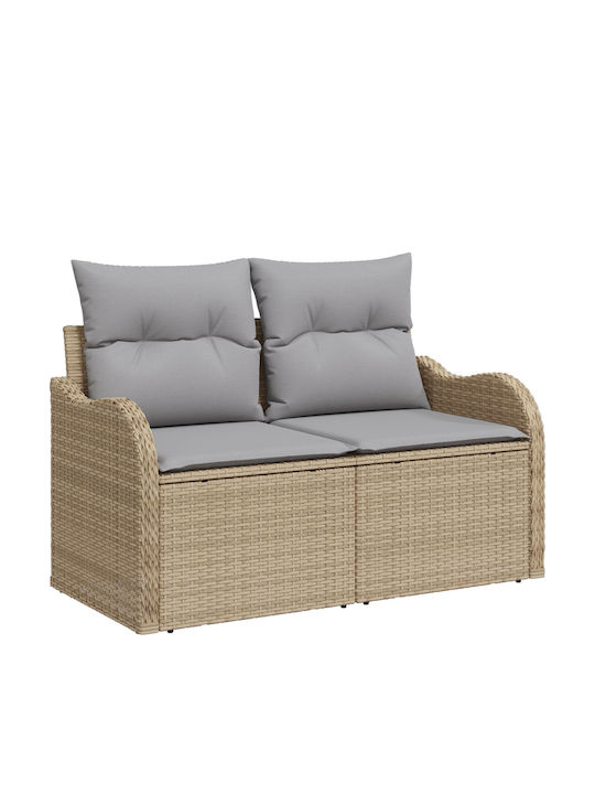 Zweisitziges Sofa Außenbereich Rattan mit Kissen 55x55x37cm