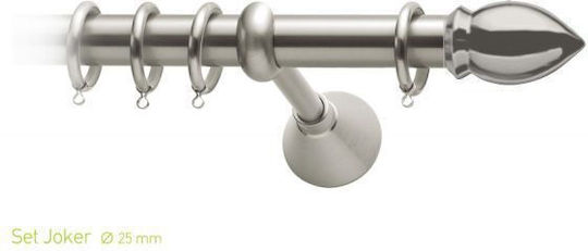 Curtain Pole Viometale Set Joker Φ25 Matte Nickel 160cm Single Set 160 cm