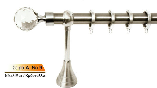 Curtain Pole Import Φ25 Series A No.9 Nickel Matt Crystal Import Hellas Single 360cm