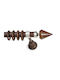 Wooden Curtain Pole Φ35 Linda Walnut-Nickel Anartisi 1.60m