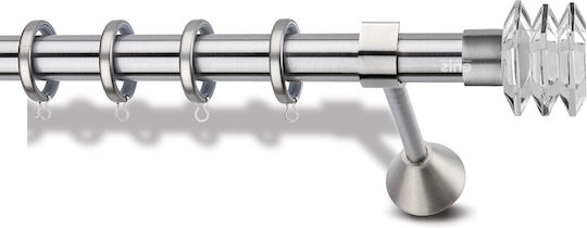 Metallic Curtain Pole Enis Parnassos Nickel Matte 160cm