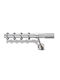 Metallic Curtain Pole Enis Erofili Chain Nickel Matte Chrome 160cm Double Tube Diameter 20