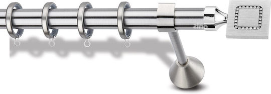 Metallic Curtain Pole 25mm Enis Knossos Chain Nickel Matte Chrome 160cm