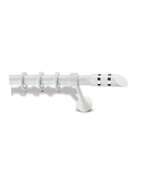 Metallic Curtain Pole Enis Chic White 160cm