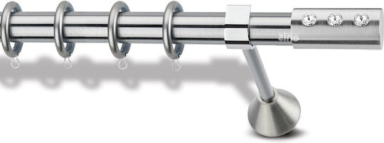 Metallic Curtain Pole Enis Ocean Nickel Matte 160cm Double Tube Diameter 20