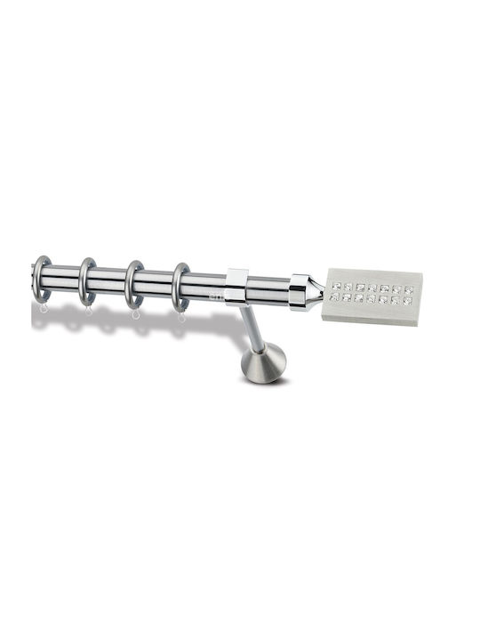 Metallic Curtain Pole Enis Iphigenia Nickel Matte Chrome 160cm