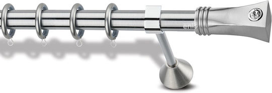 Metallic Curtain Pole Enis Tilos Crystal Nickel Matte 160cm Double Rod Diameter 20