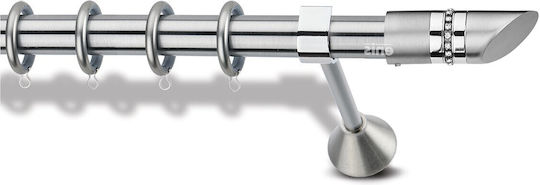 Metallic Curtain Pole 25 Enis Cythera Nickel Matte Chrome 200cm Double Rail