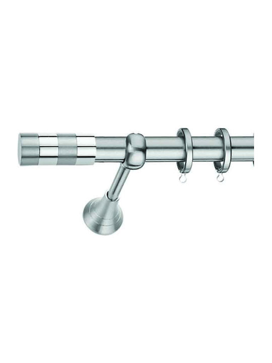 Domus Nickel Matte Chrome Curtain Pole 1.60m Length A4 Oval Rail