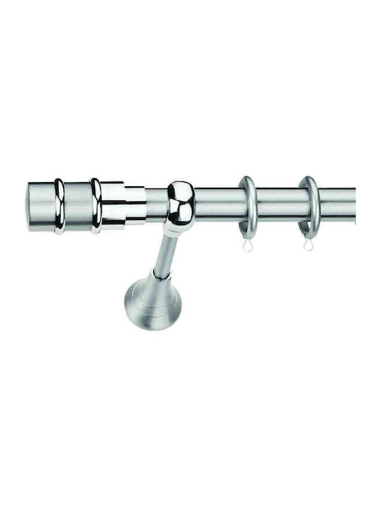 Domus Nickel Matte Chrome Curtain Pole Diameter 25 Length 1.60 Spetses Oval by Rail