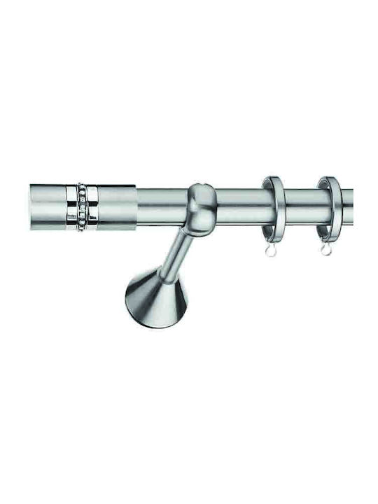 Domus Nickel Matte Chrome 1.60 Meter Oval Rail Curtain Pole