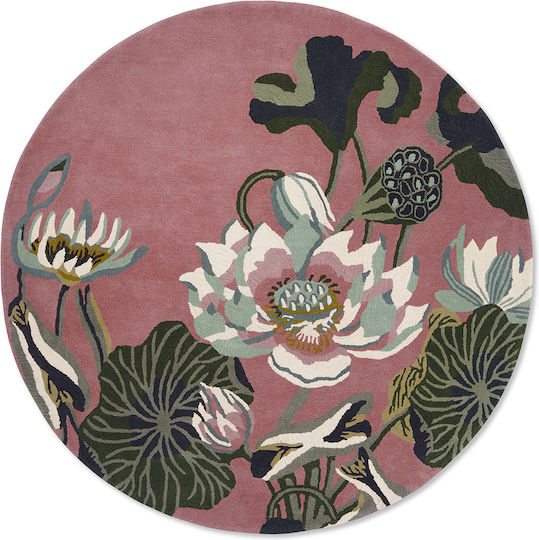 Covoare Living Waterlily 38602 Roz Pudră Wedgwood 150 Cm Rotund