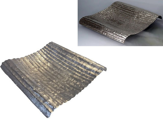 Galifas Square Metallic Decorative Platter Silver 26x26x5.3cm