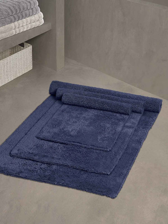 Fieldcrest Bath Mat Cotton Ultra Soft Indigo Bl...
