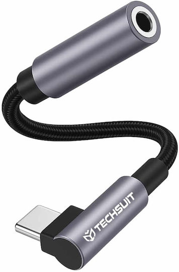Techsuit USB 2.0 Kabel USB-C männlich - 3,5 mm Buchse Gray 0.1m