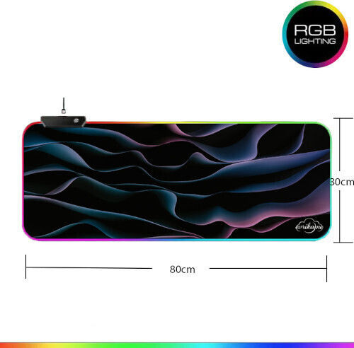 XXL Großes Gaming Mauspad XXL (800mm) mit RGB-Beleuchtung über USB EvDi-MP8030