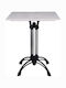 Tisch Bar für kleine Außenbereiche Stabil White Marble, White, Black 60x60x73.5cm