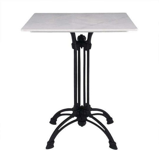 Bar Free Standing 60x60x73.5cm White marble, white, black