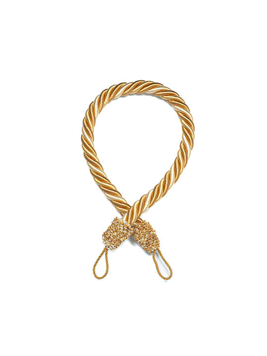 Decorative Curtain Tieback Rayon 5*4cm Finishes Eyelets Height 95cm Ecru Gold