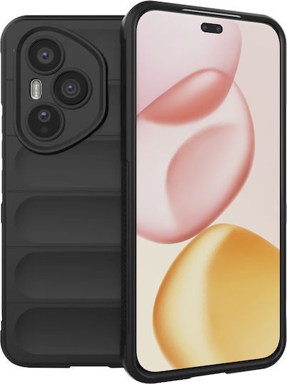 Techsuit Magic Umschlag Rückseite Silikon Schwarz (Honor 400 Pro)