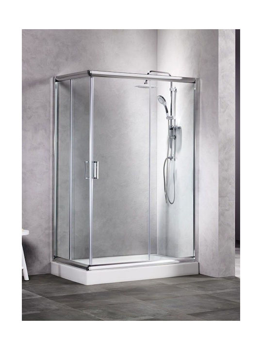 Sanitec As80110 Kabine Für Asymmetrische Dusche Klarglas 80x110x180cm