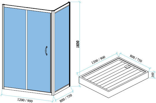 Sanitec A907 Straight Tempered Glass White Serigrafato