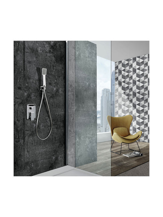 Excel Alma Aurora Built-in Set 2 Exits Mixer Hand Shower & Shower Head 30x30