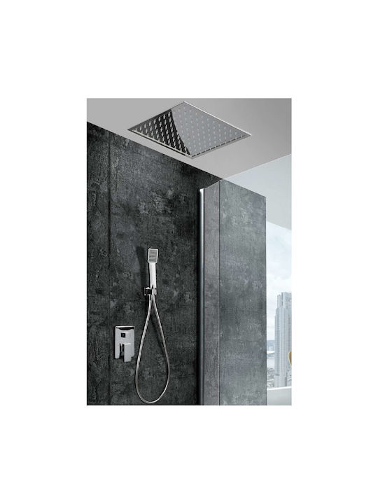Excel Alma Aurora Built-In Set 2 Exits Mixer Hand Shower & Shower Head 40x40