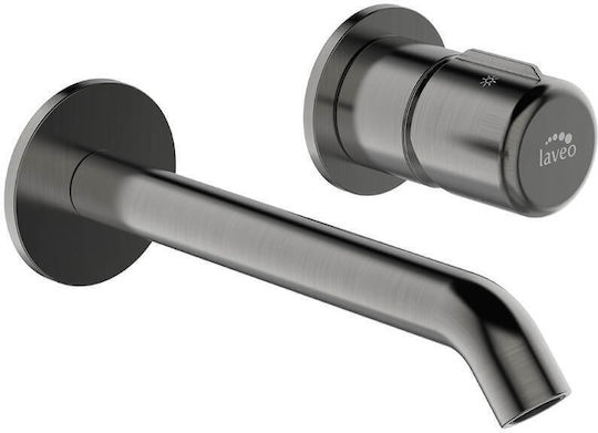 Wall-Mounted Built-in Faucet for Bathroom Sink Graphite Laveo Pretto Bao 922p