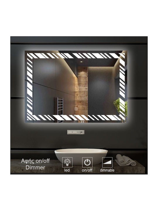 Mysmartmirror Beleuchteter Badezimmerspiegel 70...