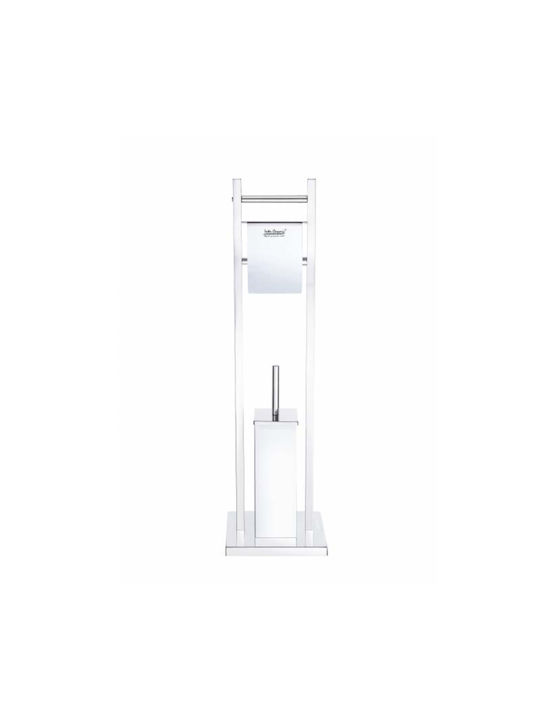 Toilet Paper Stand + Metal Toilet Brush Inter Ceramic 3811c