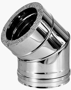 Inox Kaminrohre 45˚ Semi-Winkel Durchmesser 180-230