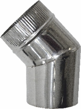 Spiroduct Galvanized Insulated Chimney Semi-Angle 45° Spiral Seam Ø180mm